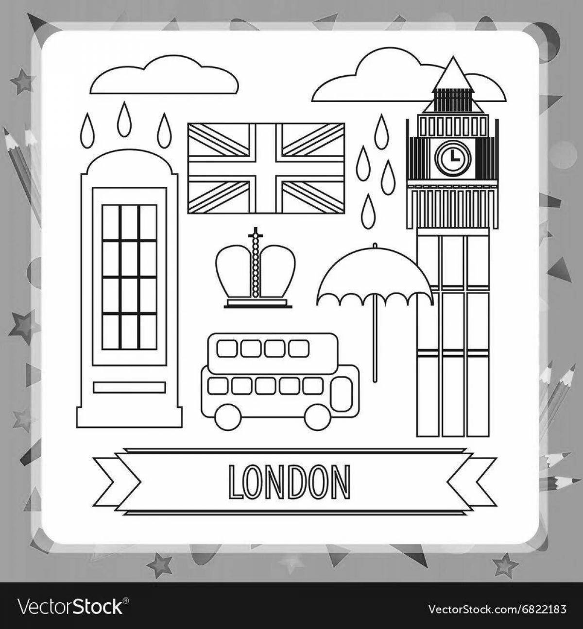 Radiant London coloring book for kids