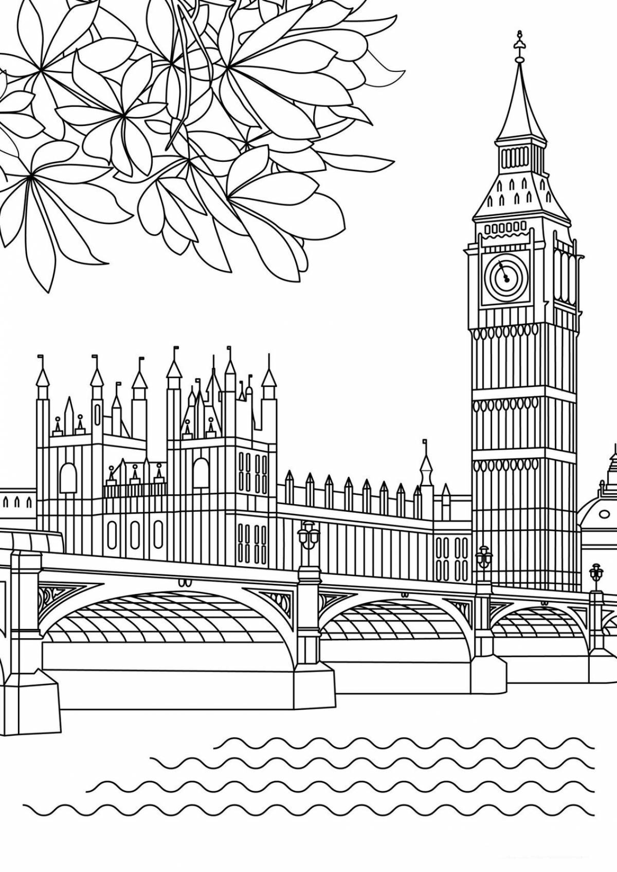 Animated london coloring book for kids