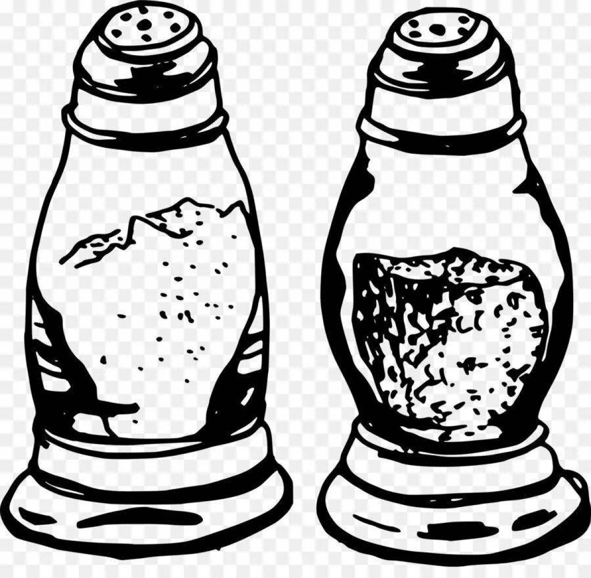 Color-surprise salt coloring page for babies