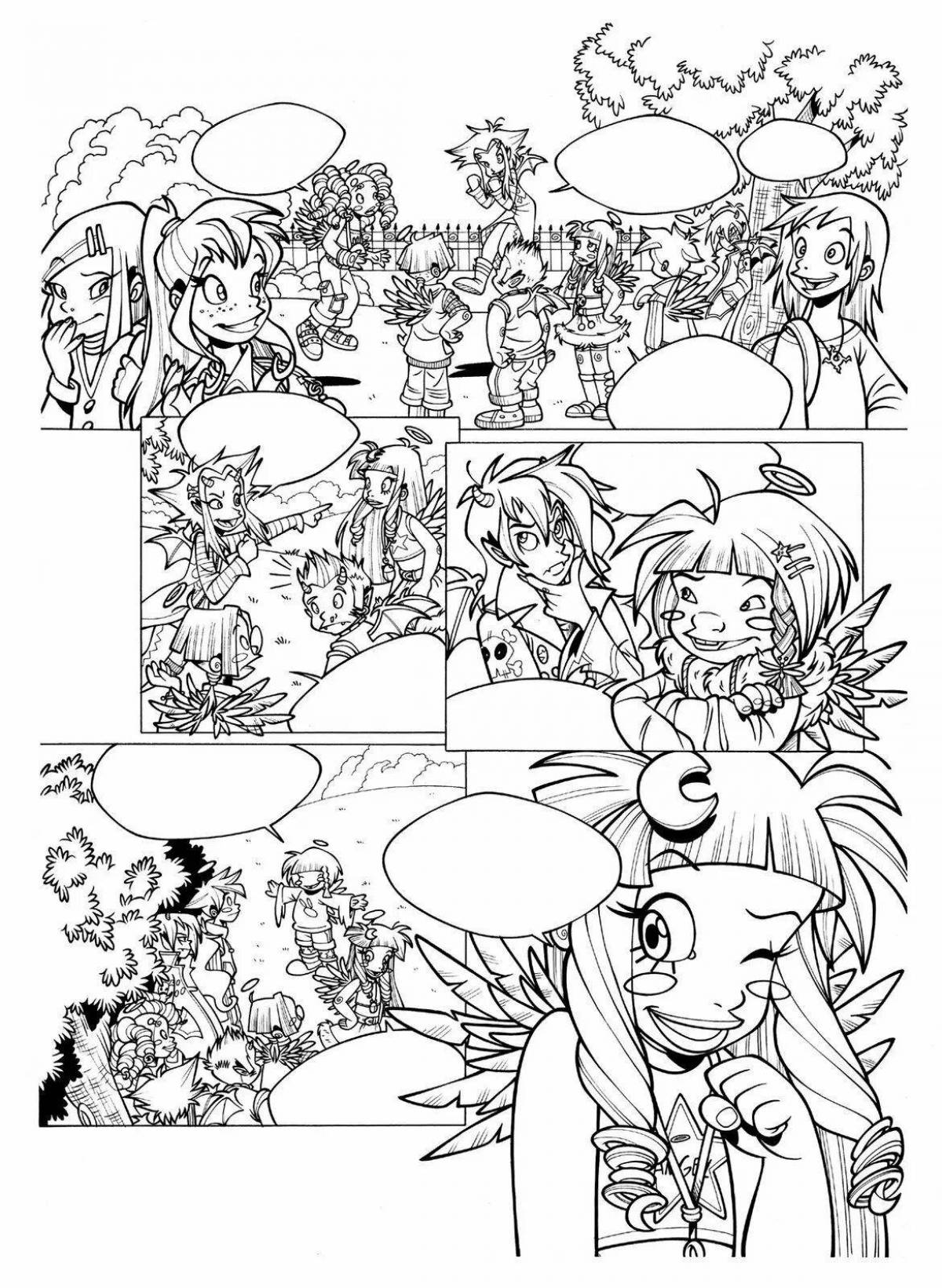 Joyful comics coloring girls