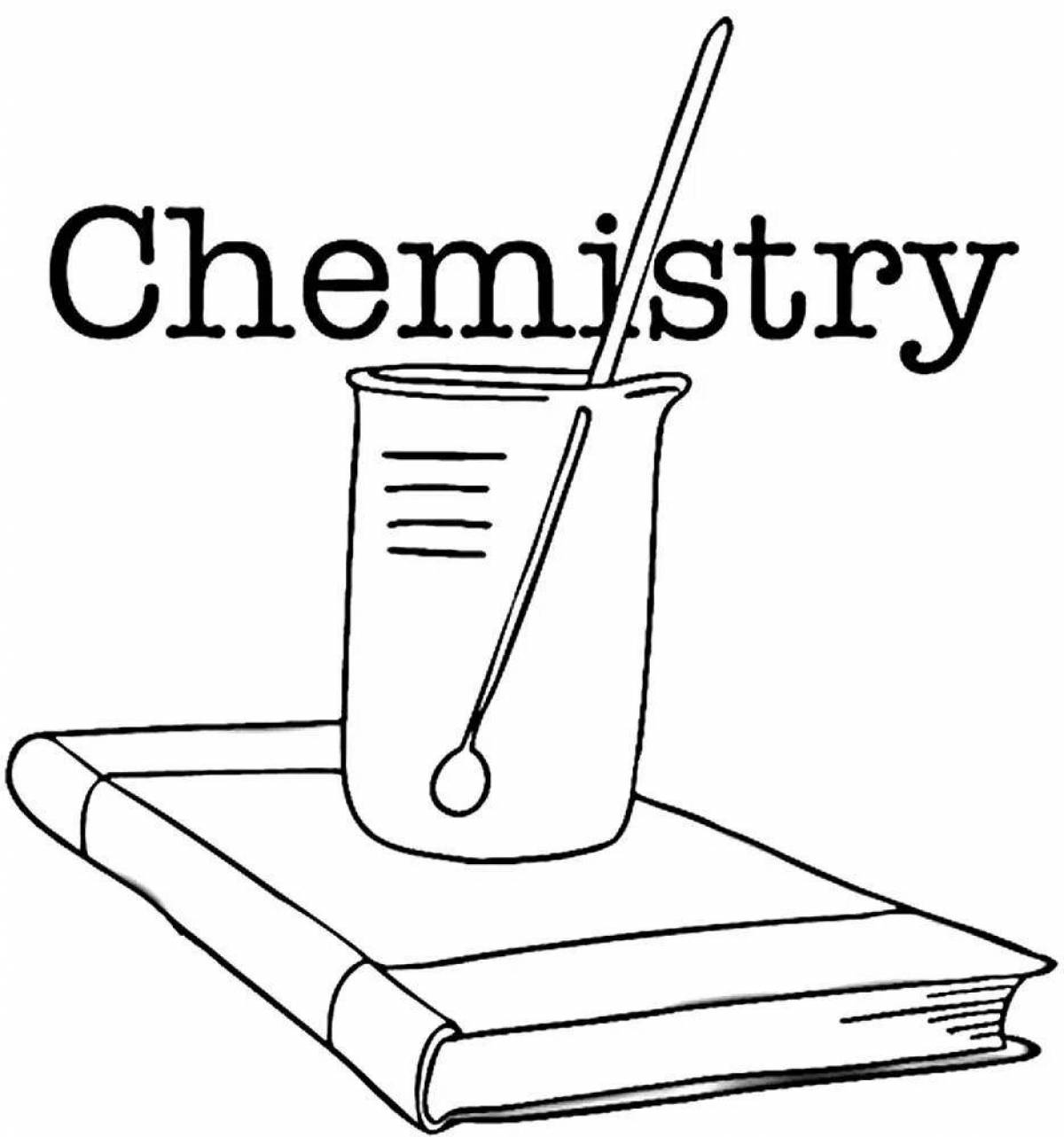 Chemistry fun coloring book for schoolchildren