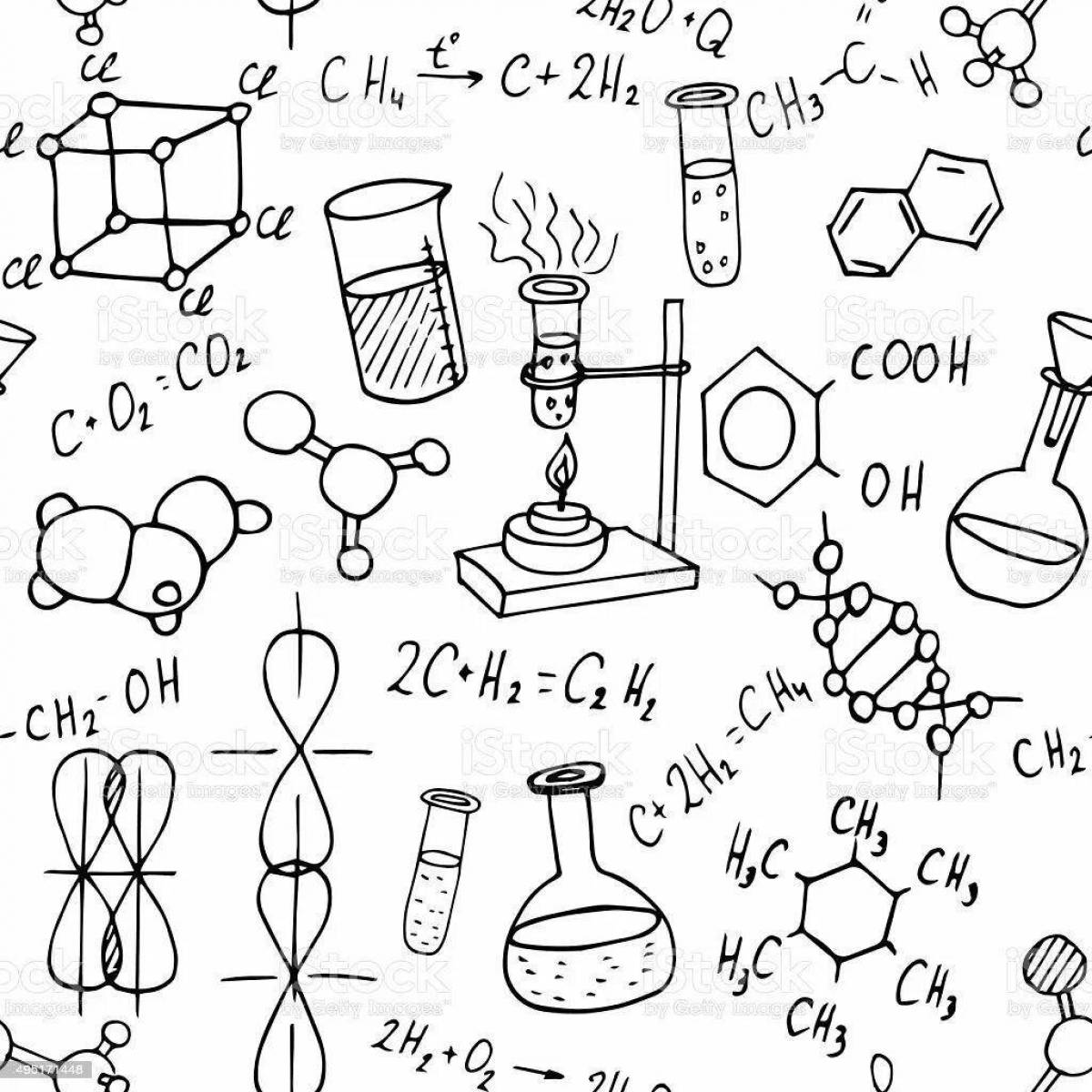 Fun chemistry coloring book for kids