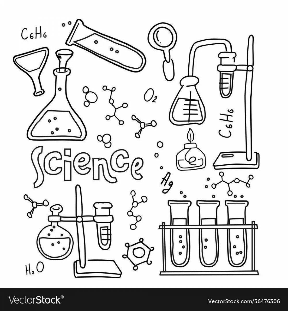 Joyful chemistry coloring book for preschoolers