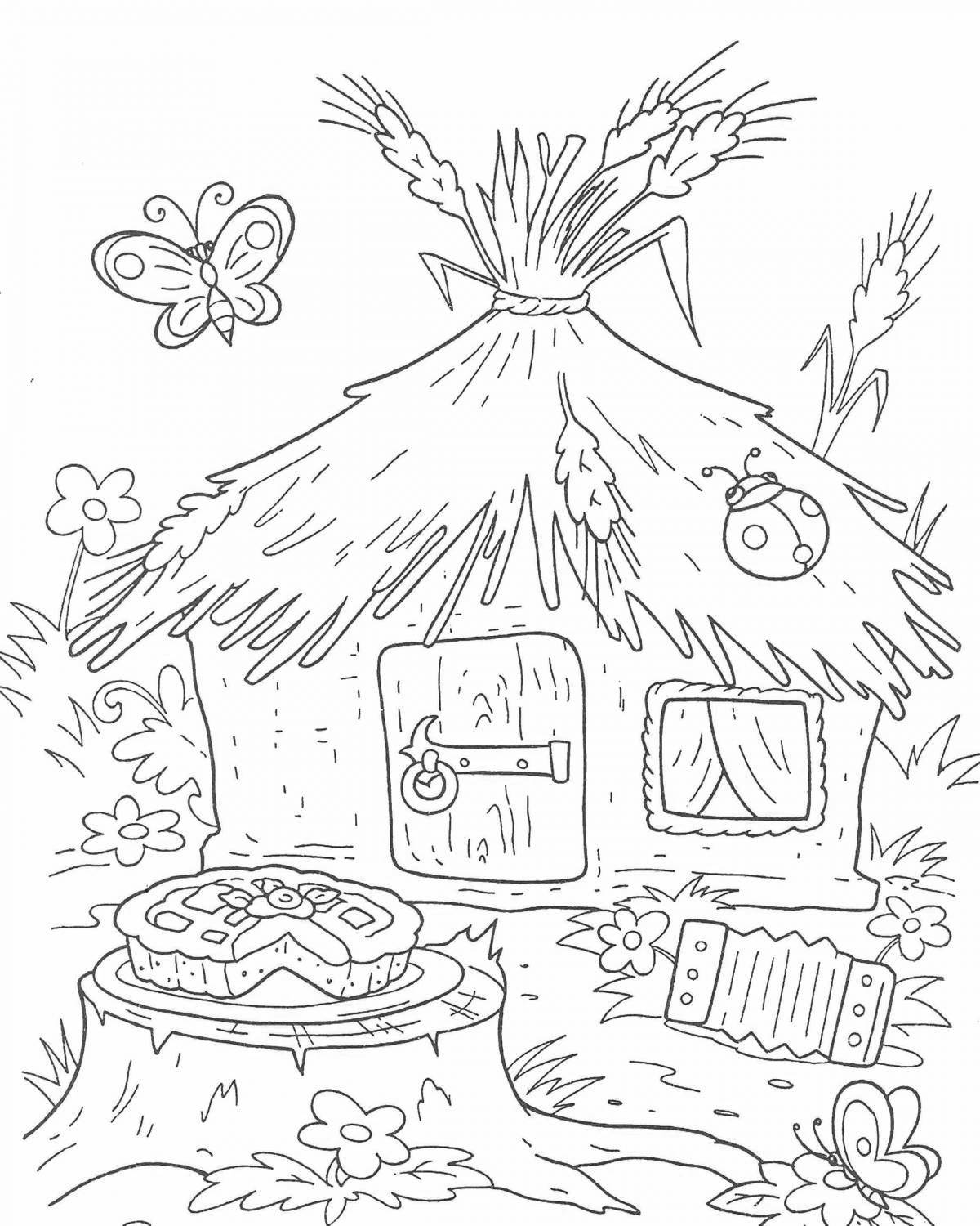 Coloring fairy hut for children