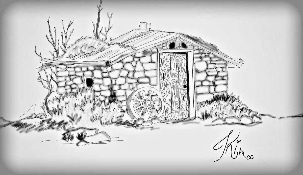 Amazing hut coloring book for kids