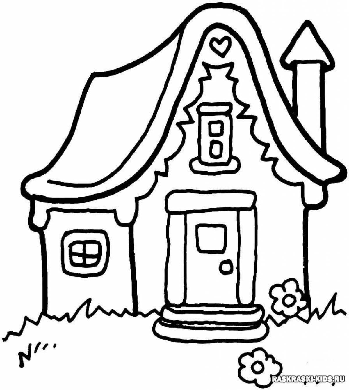 Great hut coloring for kids