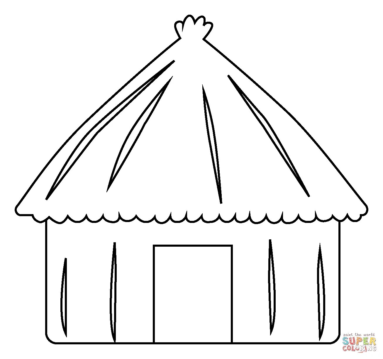 Coloring page dazzling hut for kids