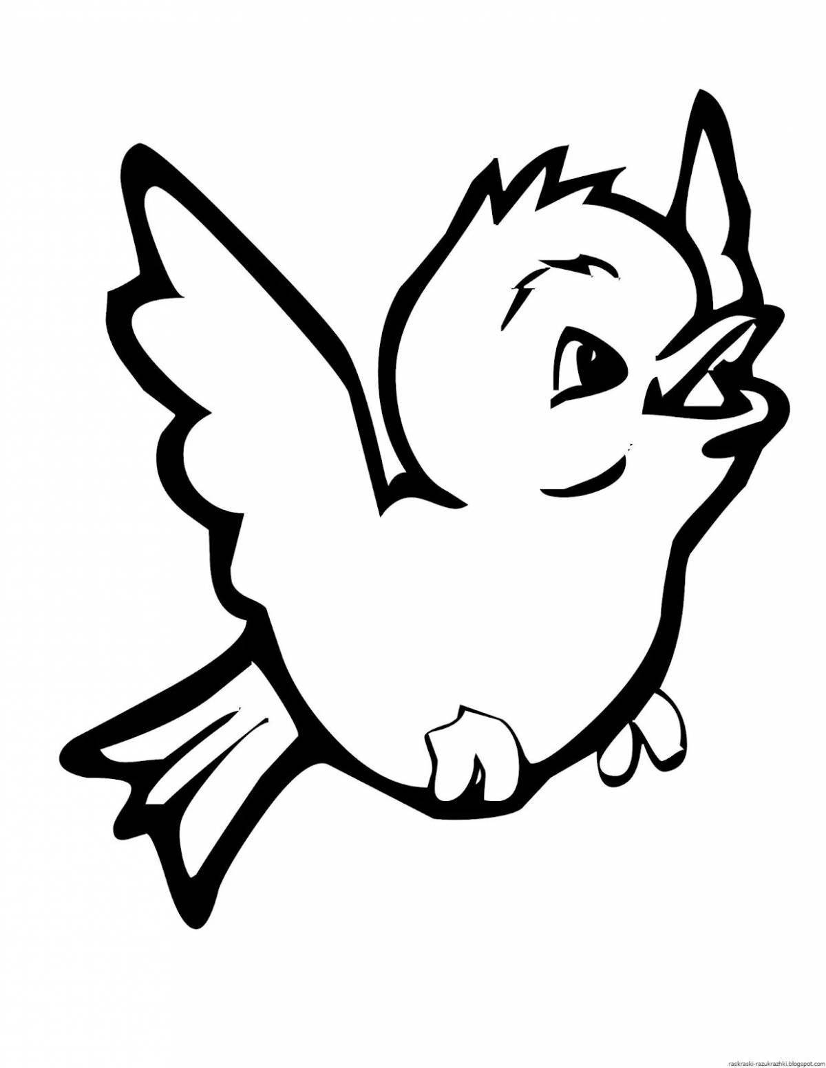 Happy bird coloring pages for kids