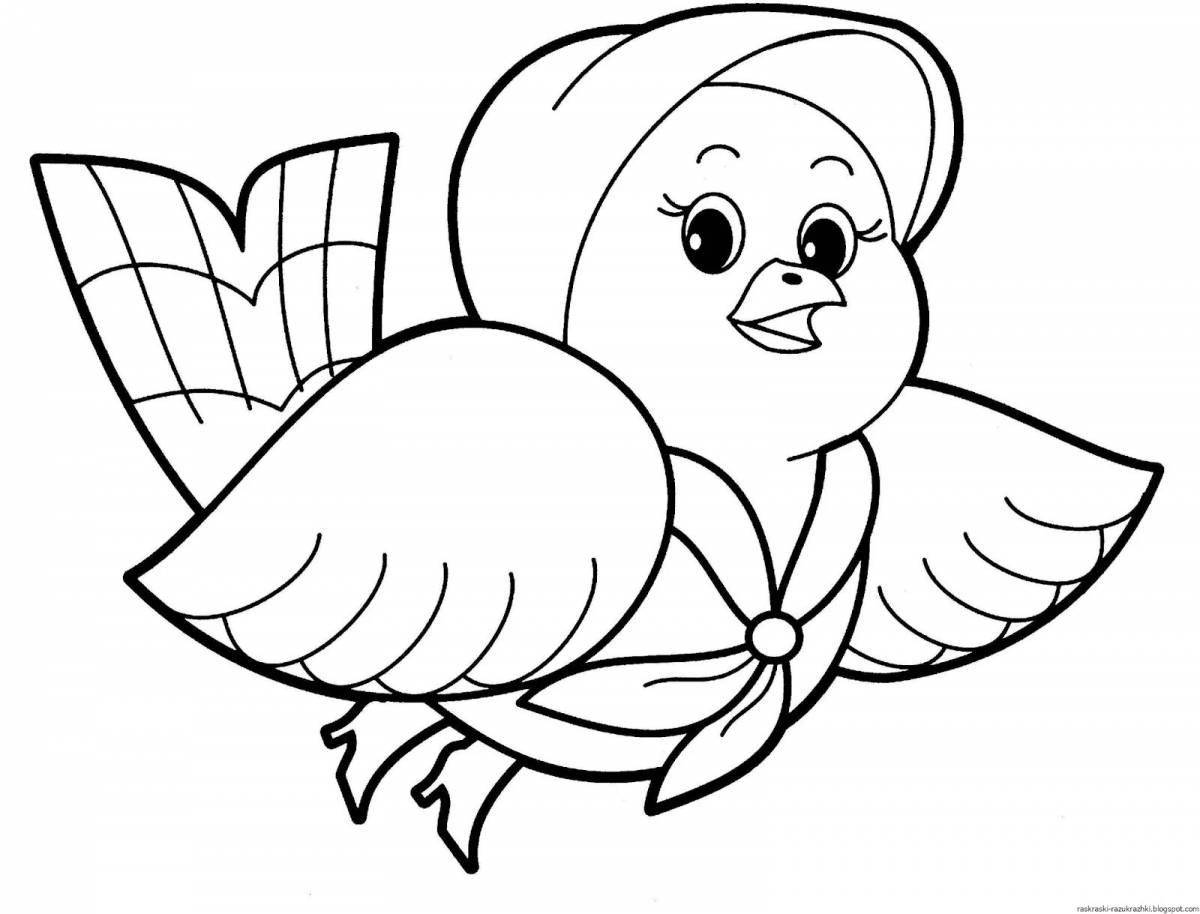 Sparkling bird coloring pages for kids