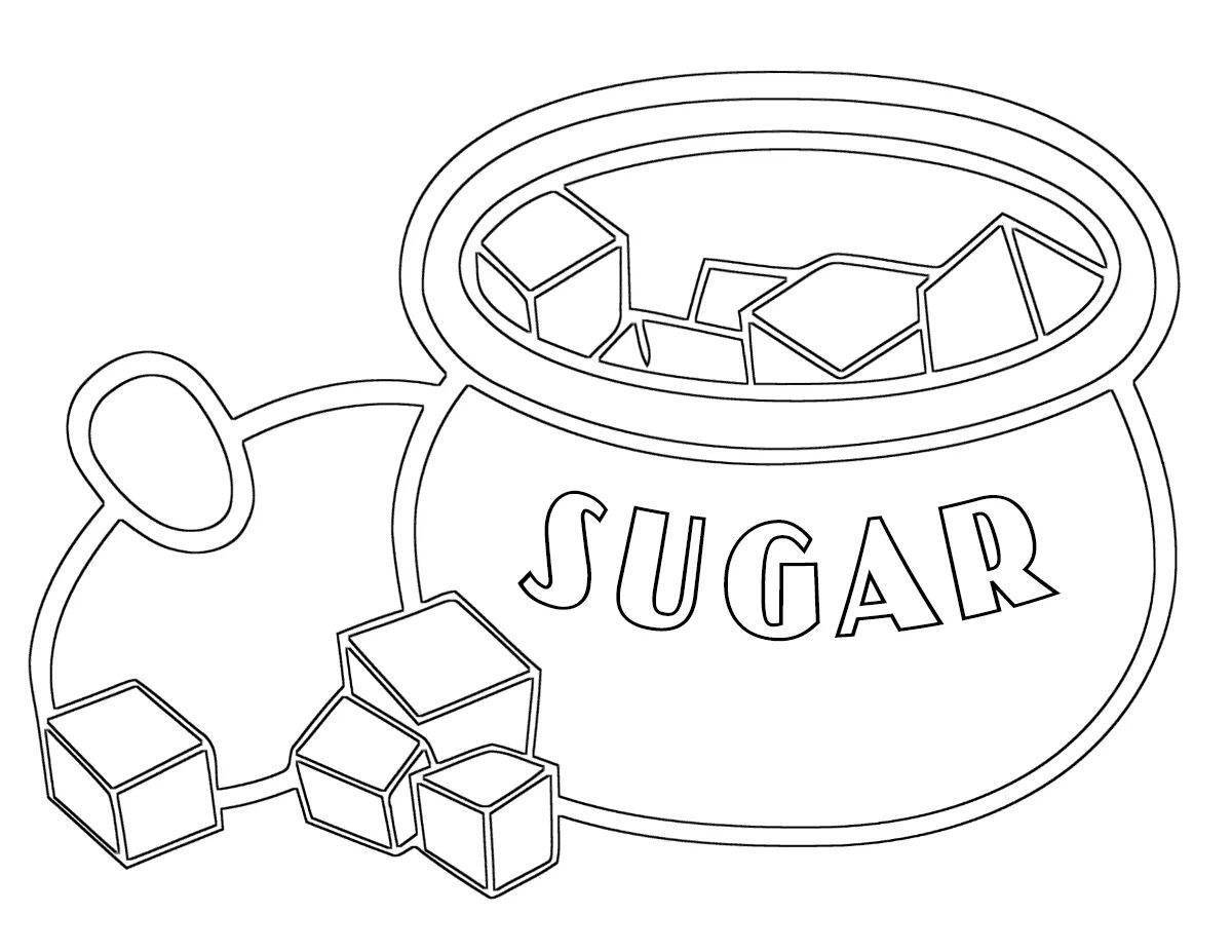 Sparkly Sugar Bowl Coloring Page for Toddlers