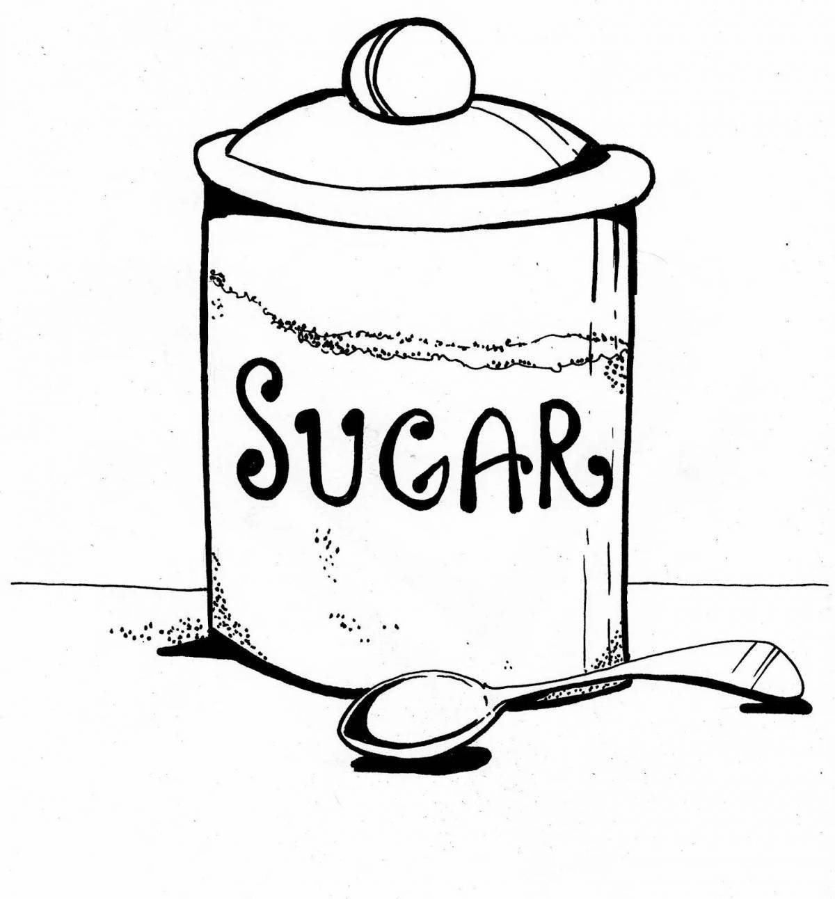 Раскраска сияющая сахарница для малышей