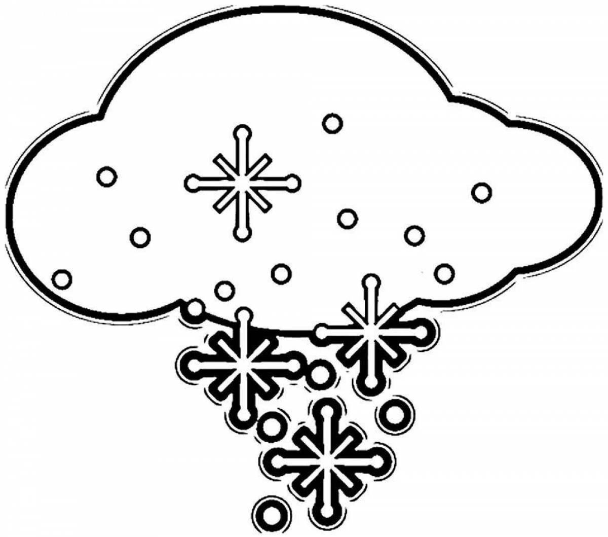 Children's Happy Snowfall Coloring Page
