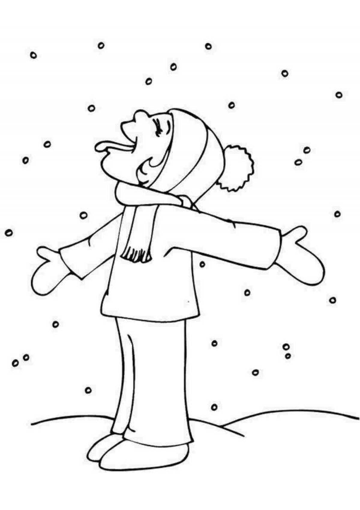 Adorable Snowfall Coloring Book for Toddlers