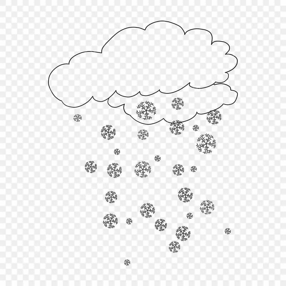 Great Snowfall Coloring Page for Toddlers