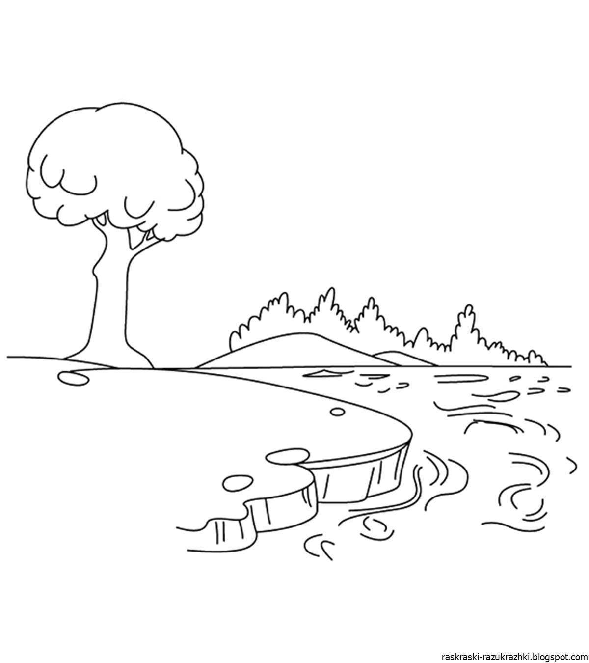 Awesome lake coloring pages for kids