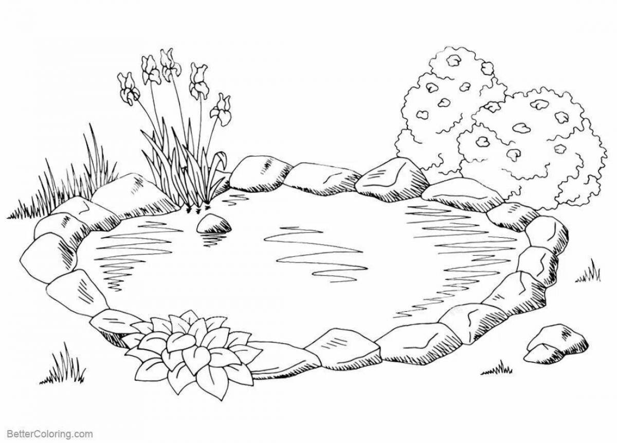 Merry lake coloring pages for children