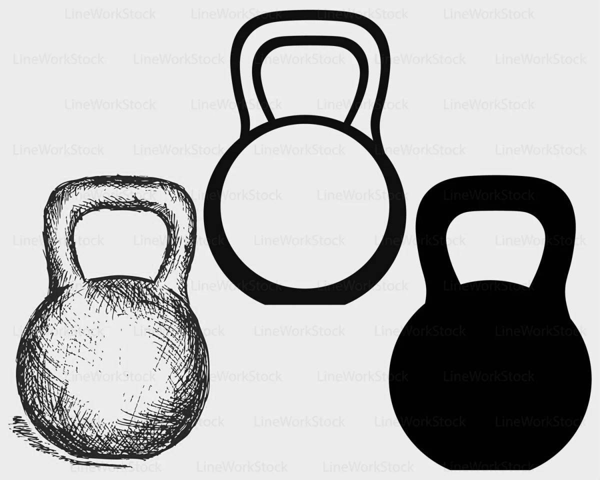 Fun coloring with kettlebells for kids