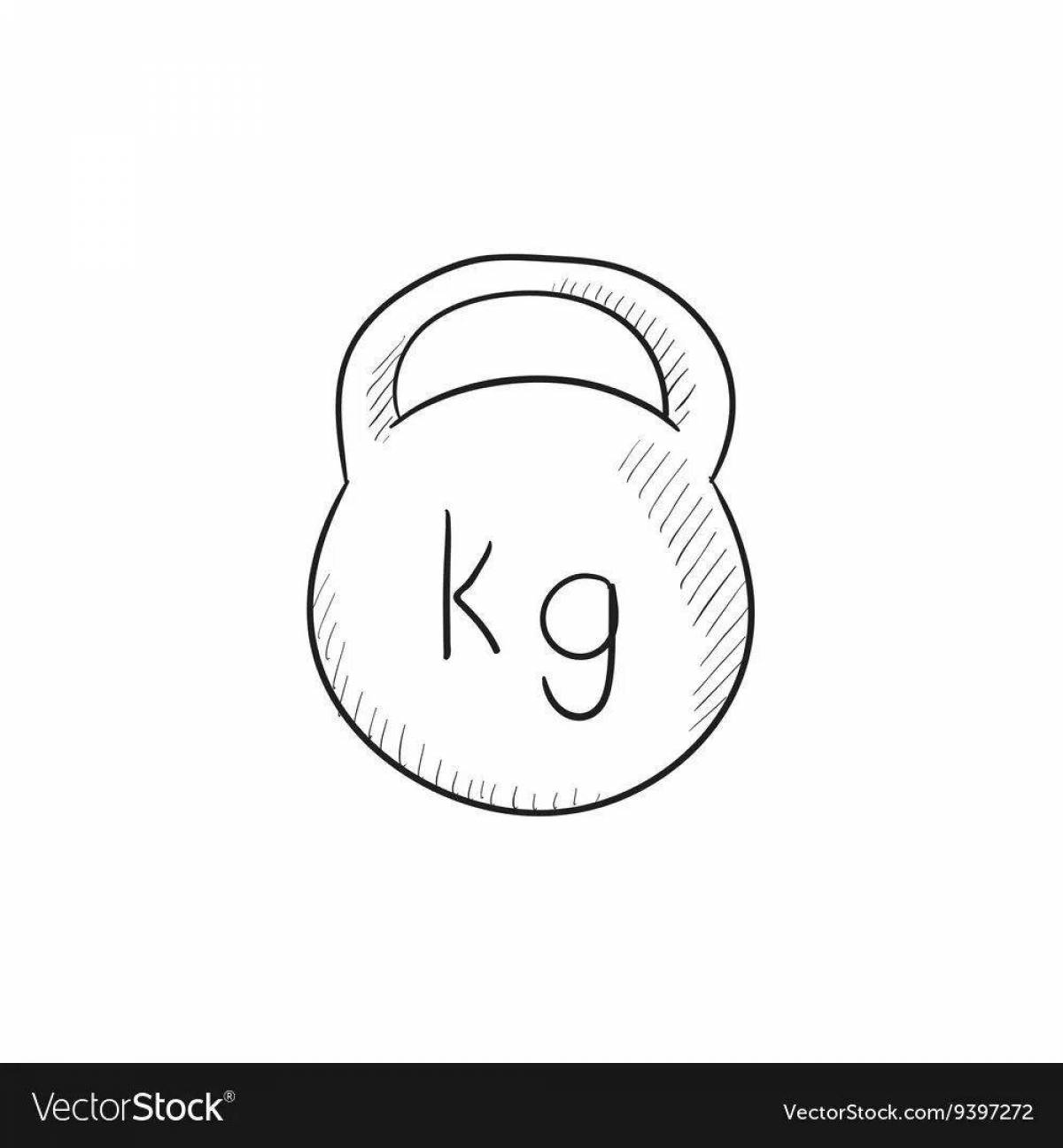 Coloring book with kettlebells for kids