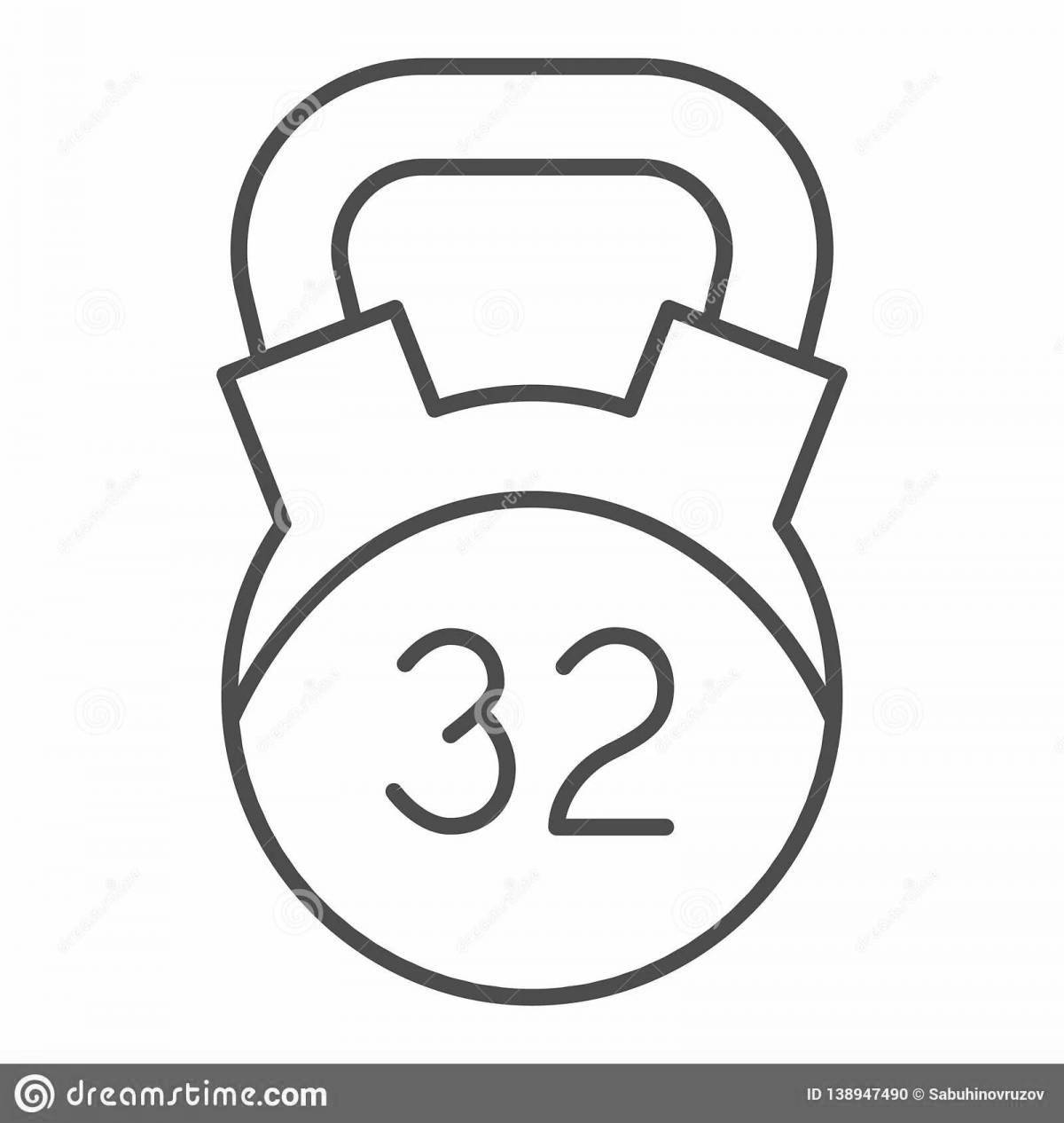 Выдающаяся раскраска с гирями для детей