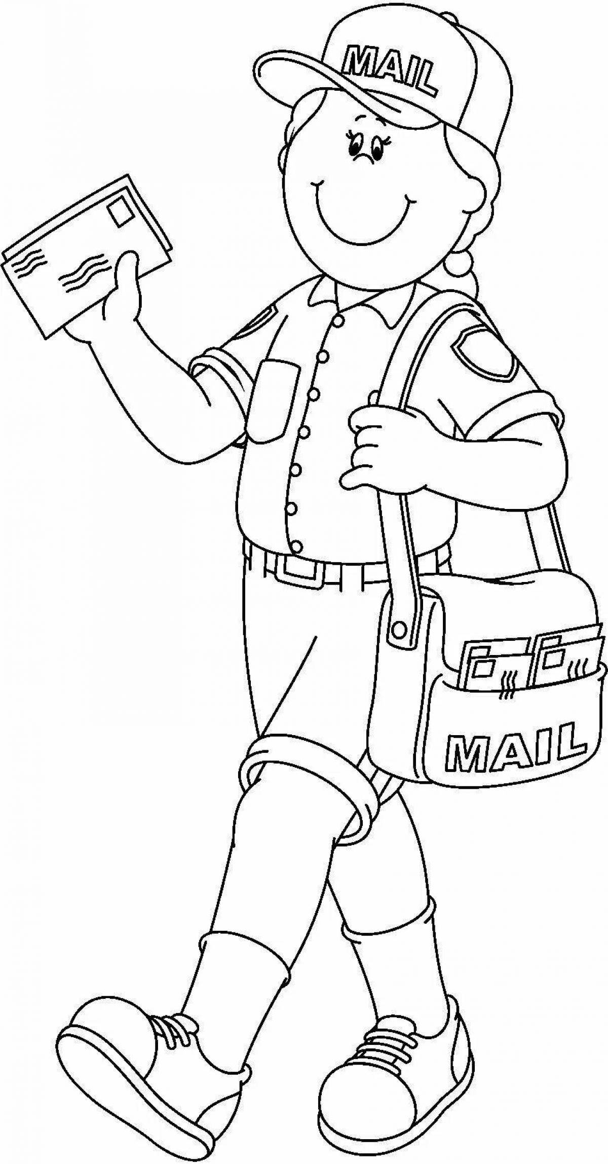 A fun postman coloring book for kids