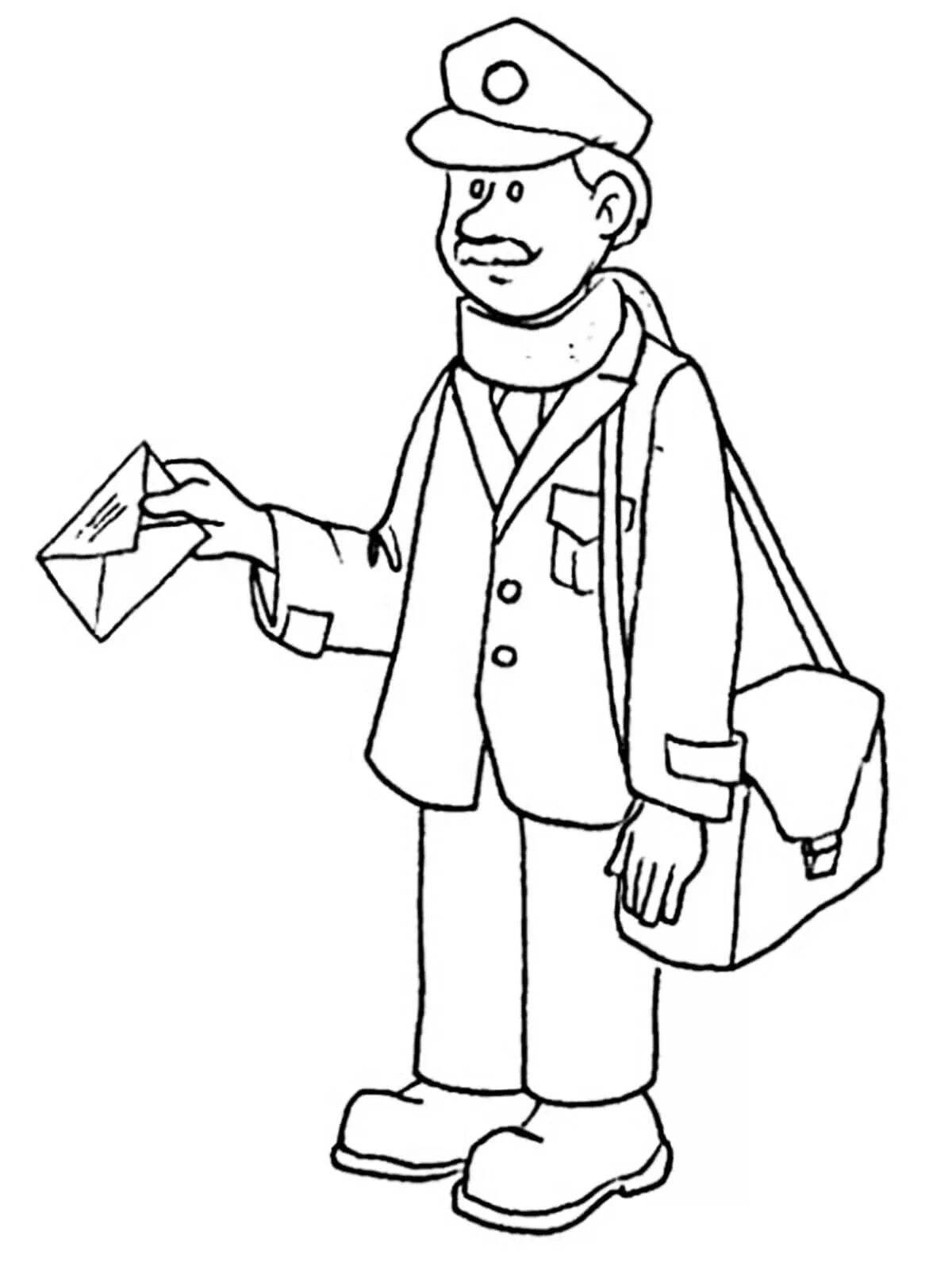 Cute postman coloring pages for kids