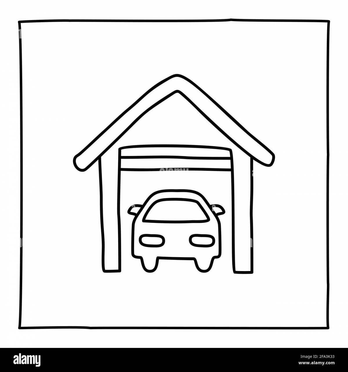 Outstanding garage coloring page for kids
