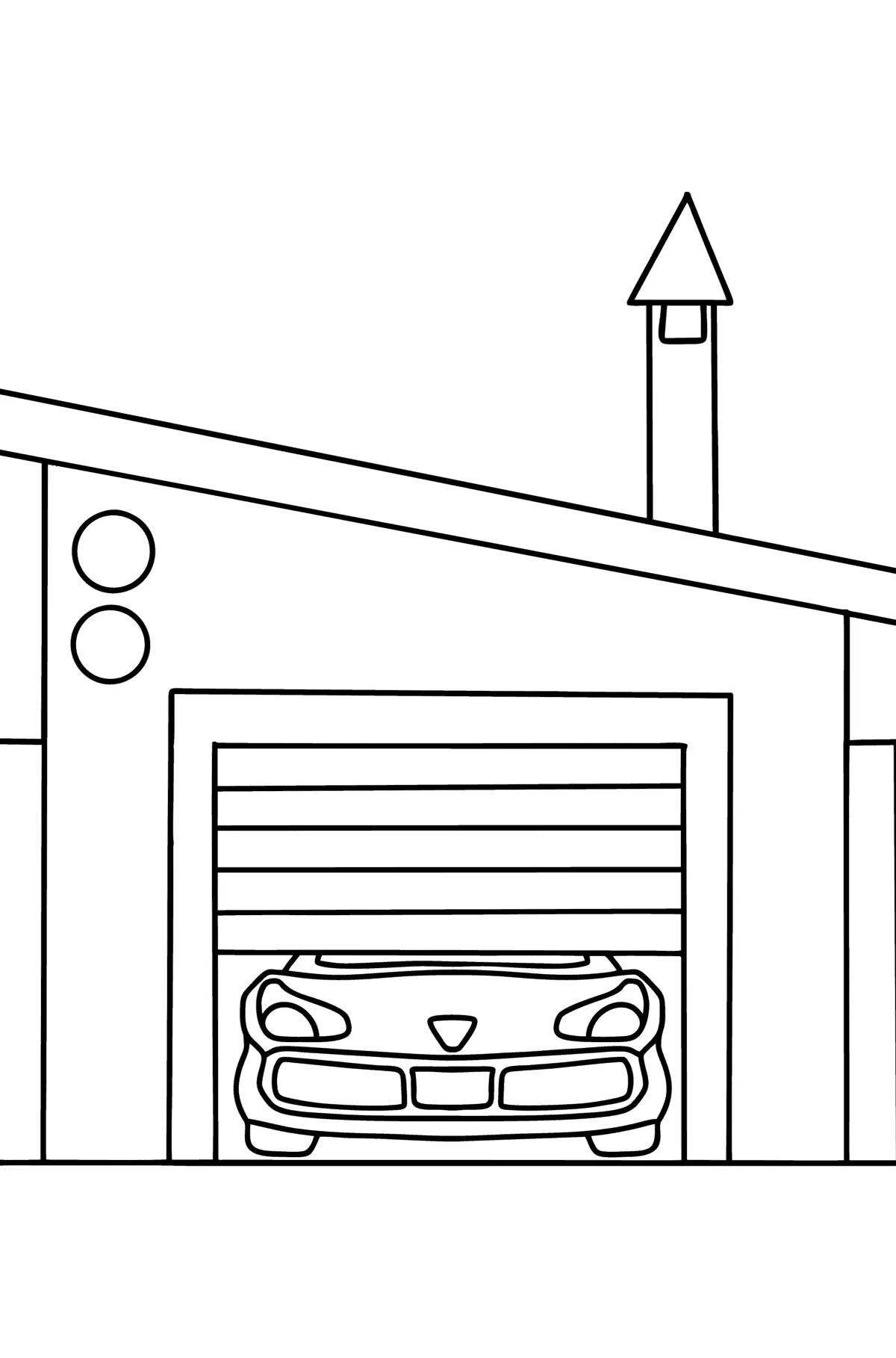 Cute garage coloring for kids