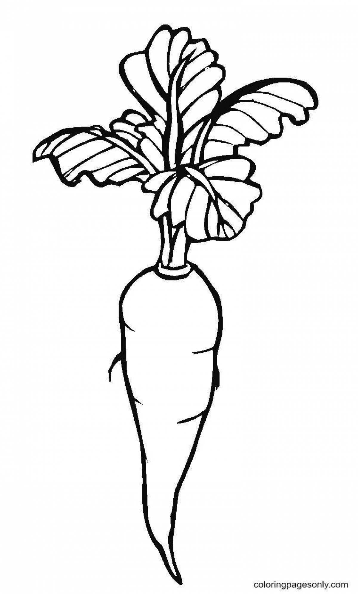 Charming carrot coloring page