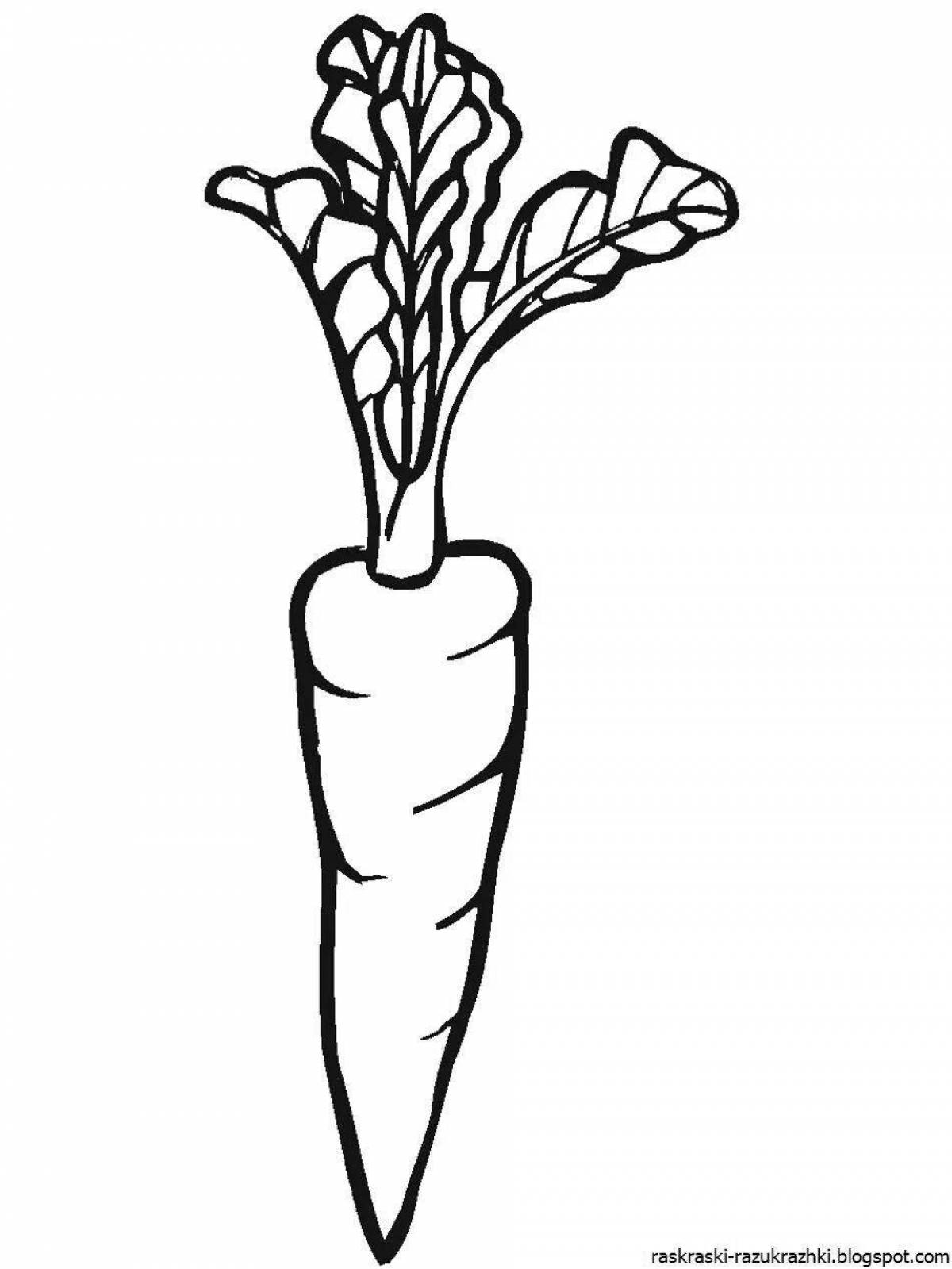 Раскраска живая морковка