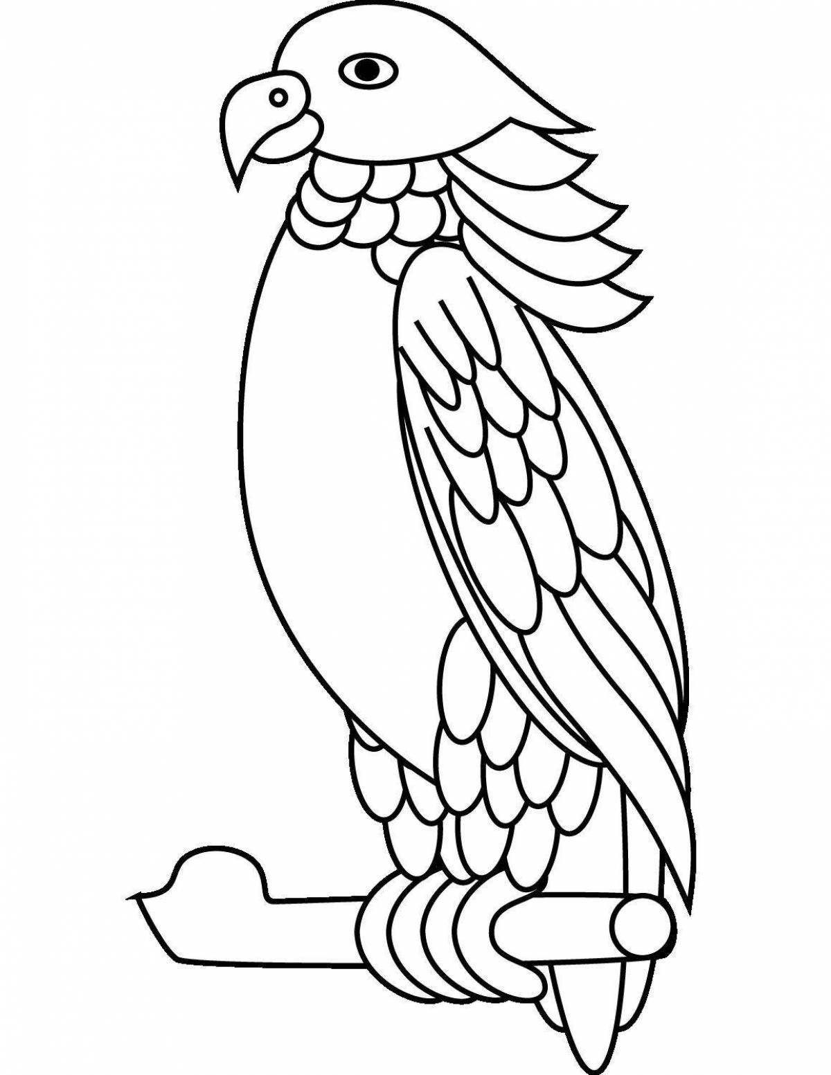 Coloring book for kids nice parrot