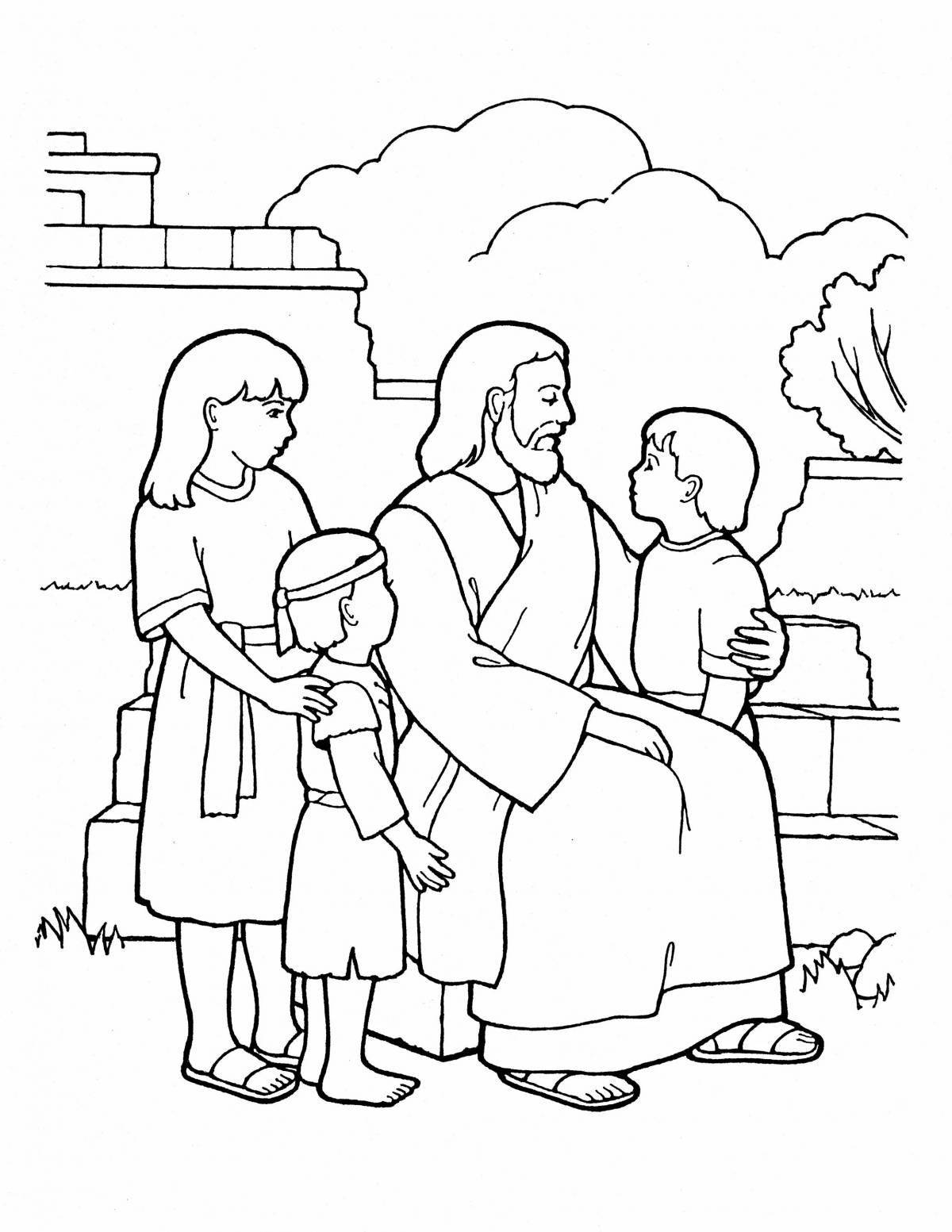 Coloring page charming jesus for kids