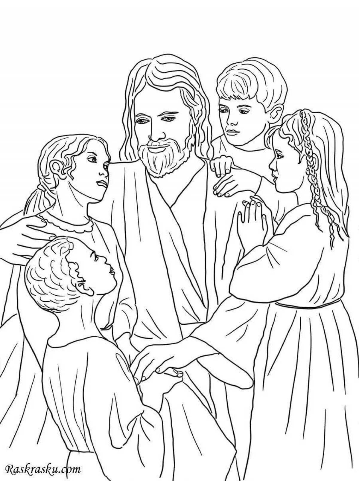 Буйный иисус раскраска для детей