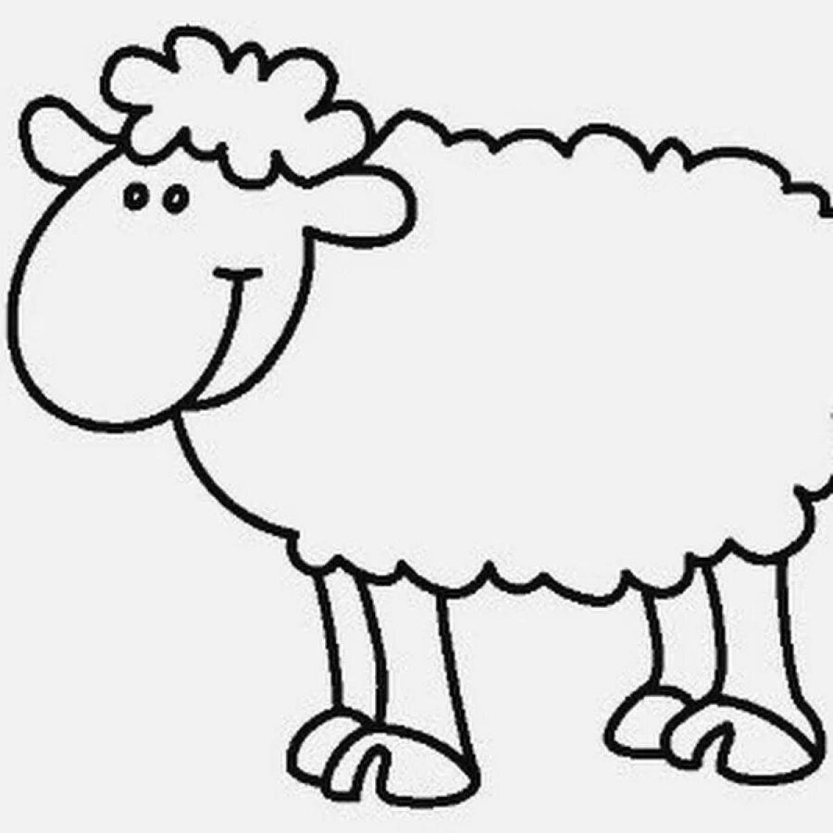 Snuggly coloring page baby lamb