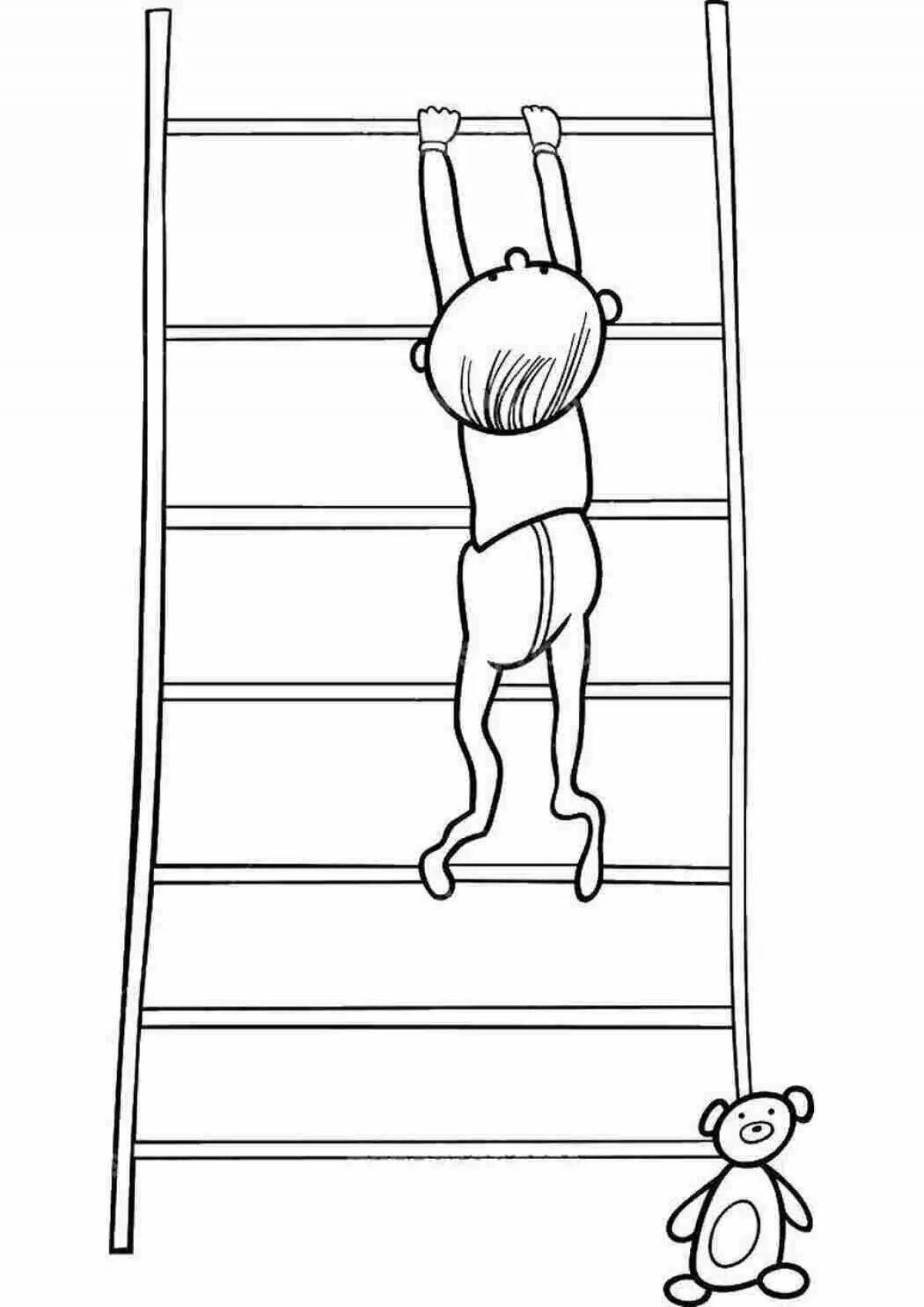 Coloring page fun stairs for preschoolers