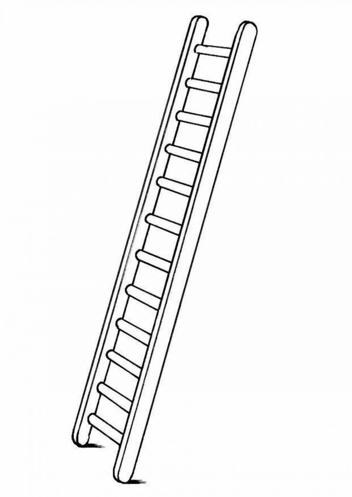 Playful baby stairs coloring page