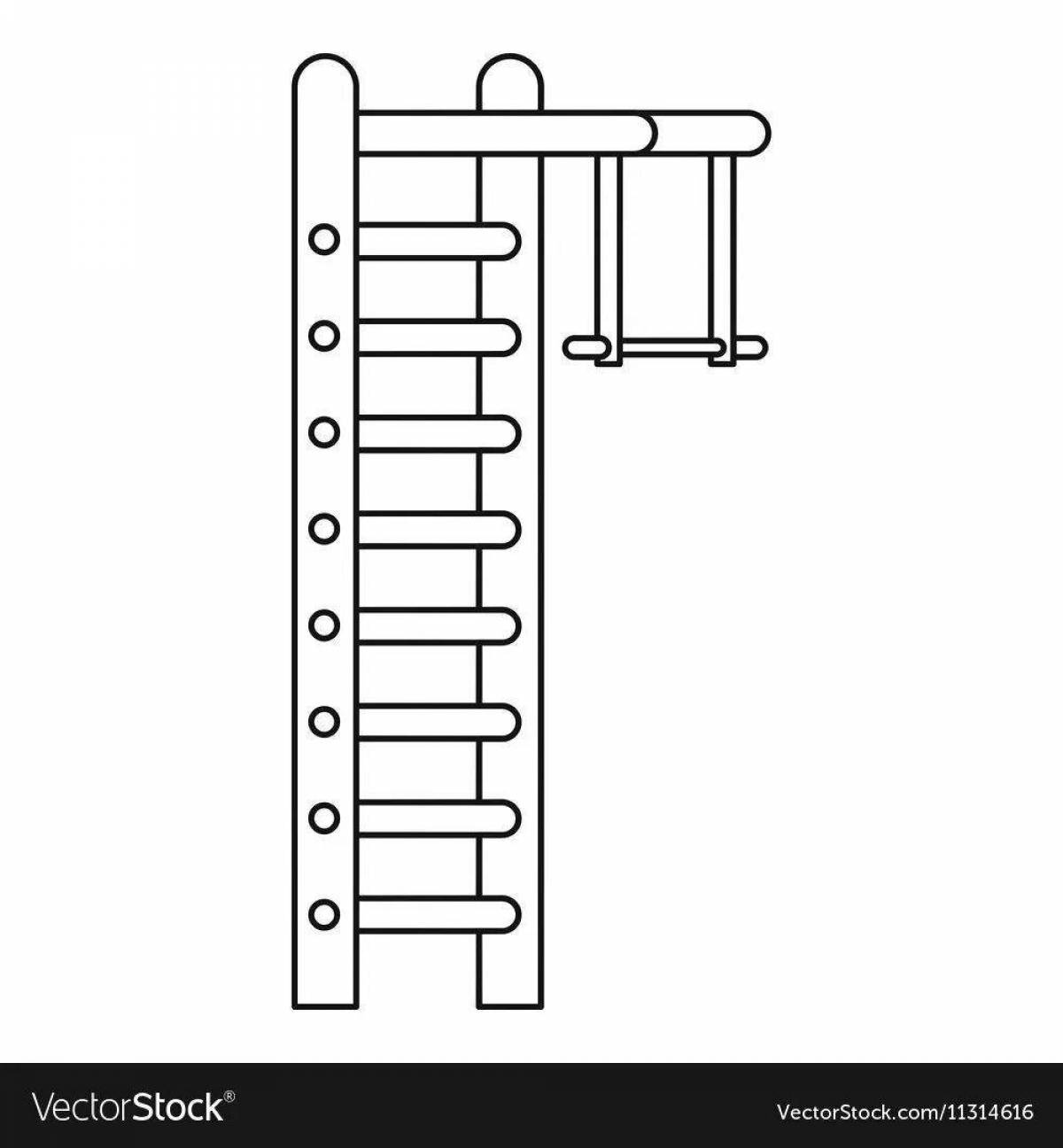 Раскраска очаровательная лестница для детей