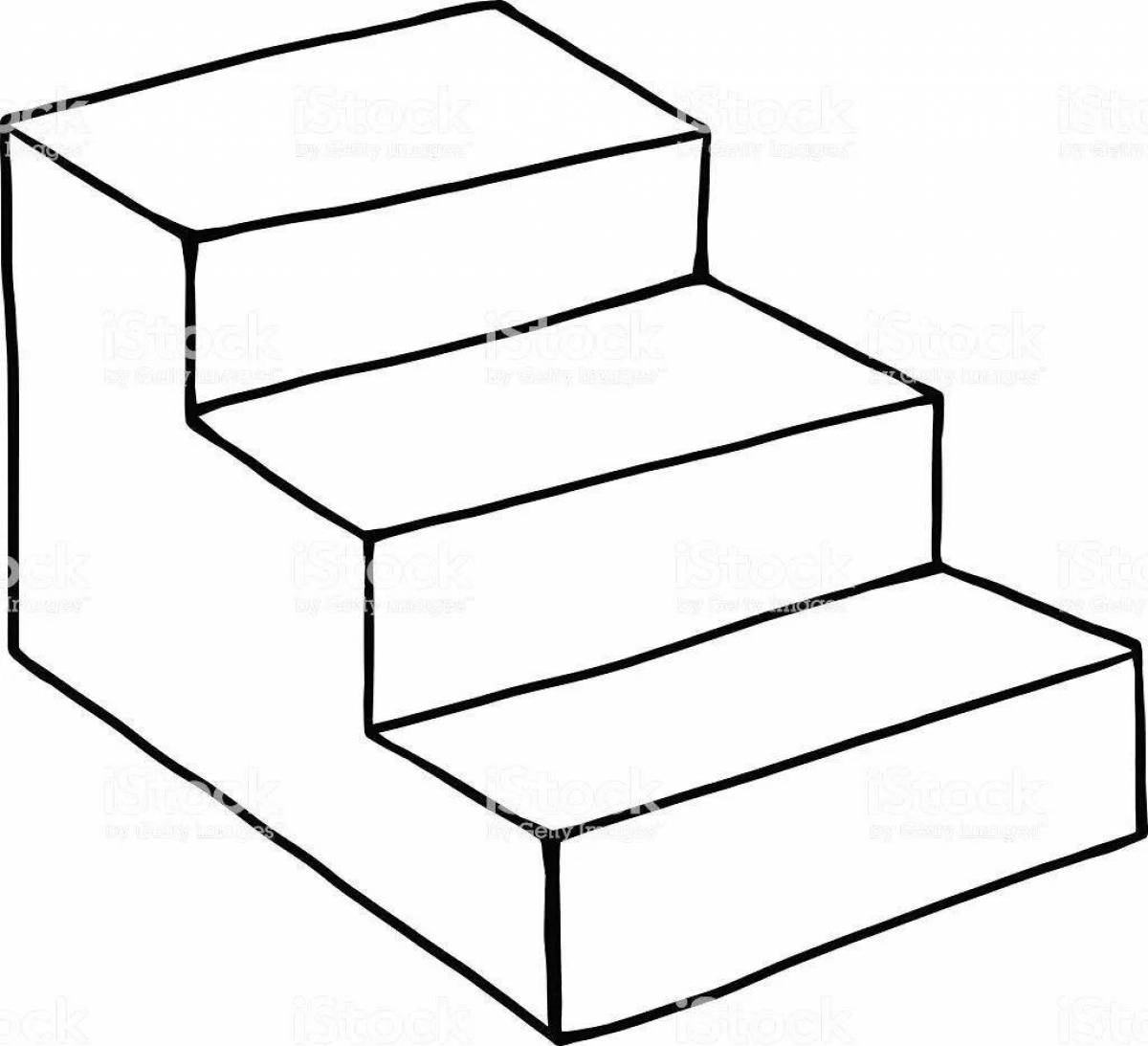 Coloring page joyful stairs for kids