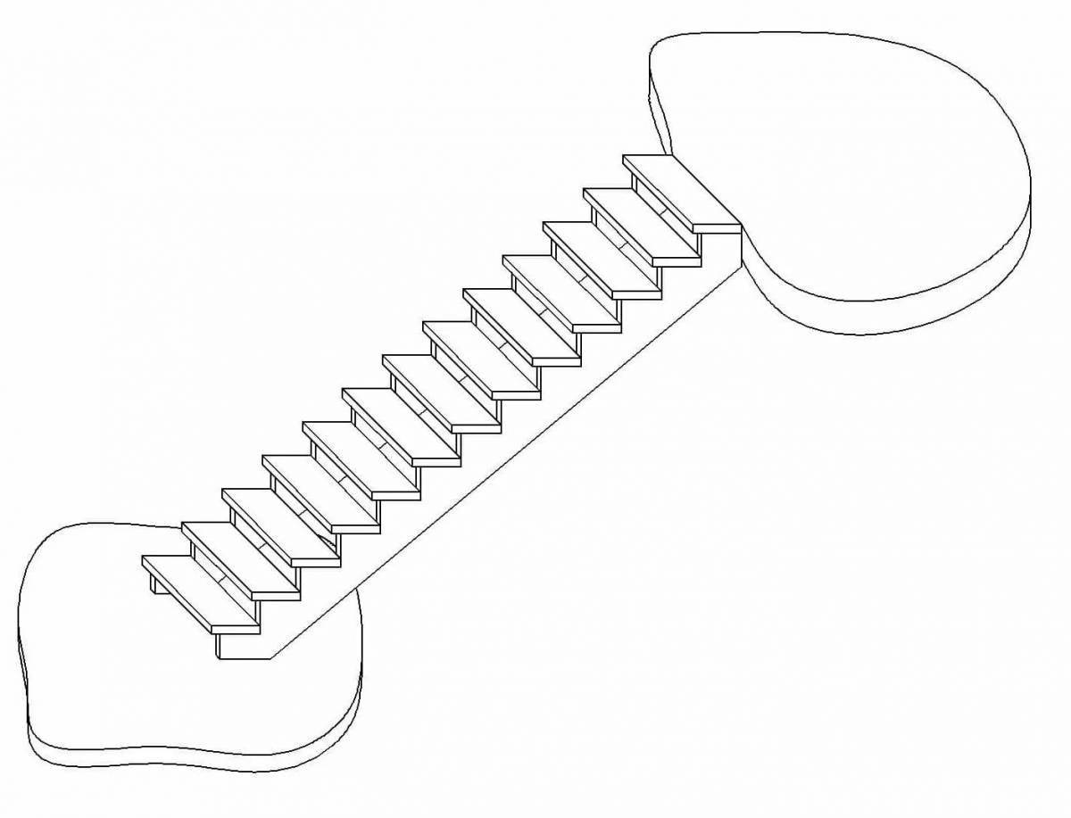 Shining Staircase Coloring Page for Toddlers