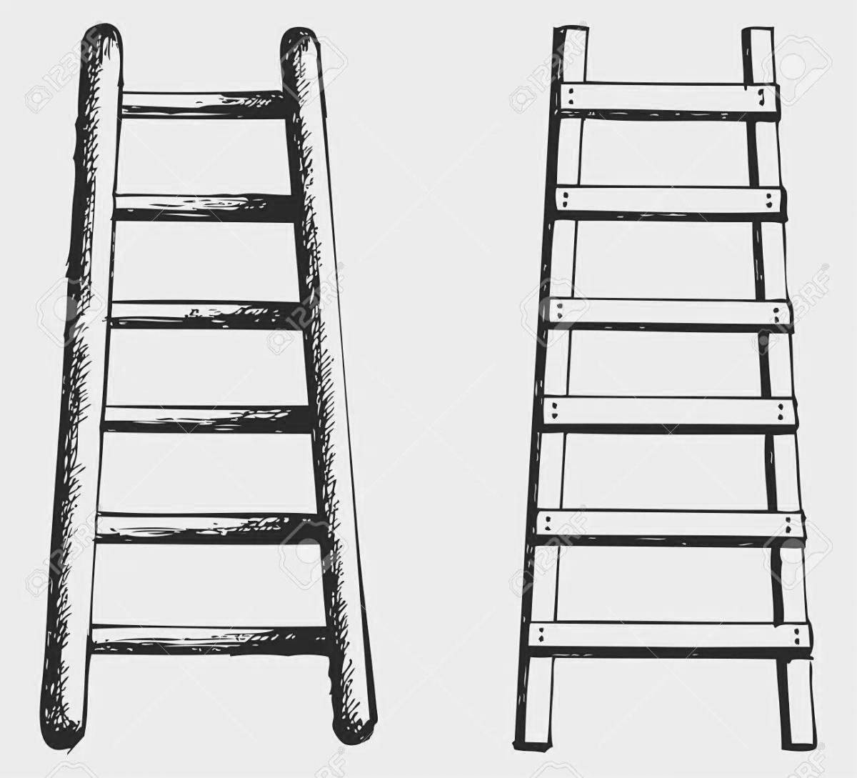 Shiny Staircase Coloring Page for Toddlers