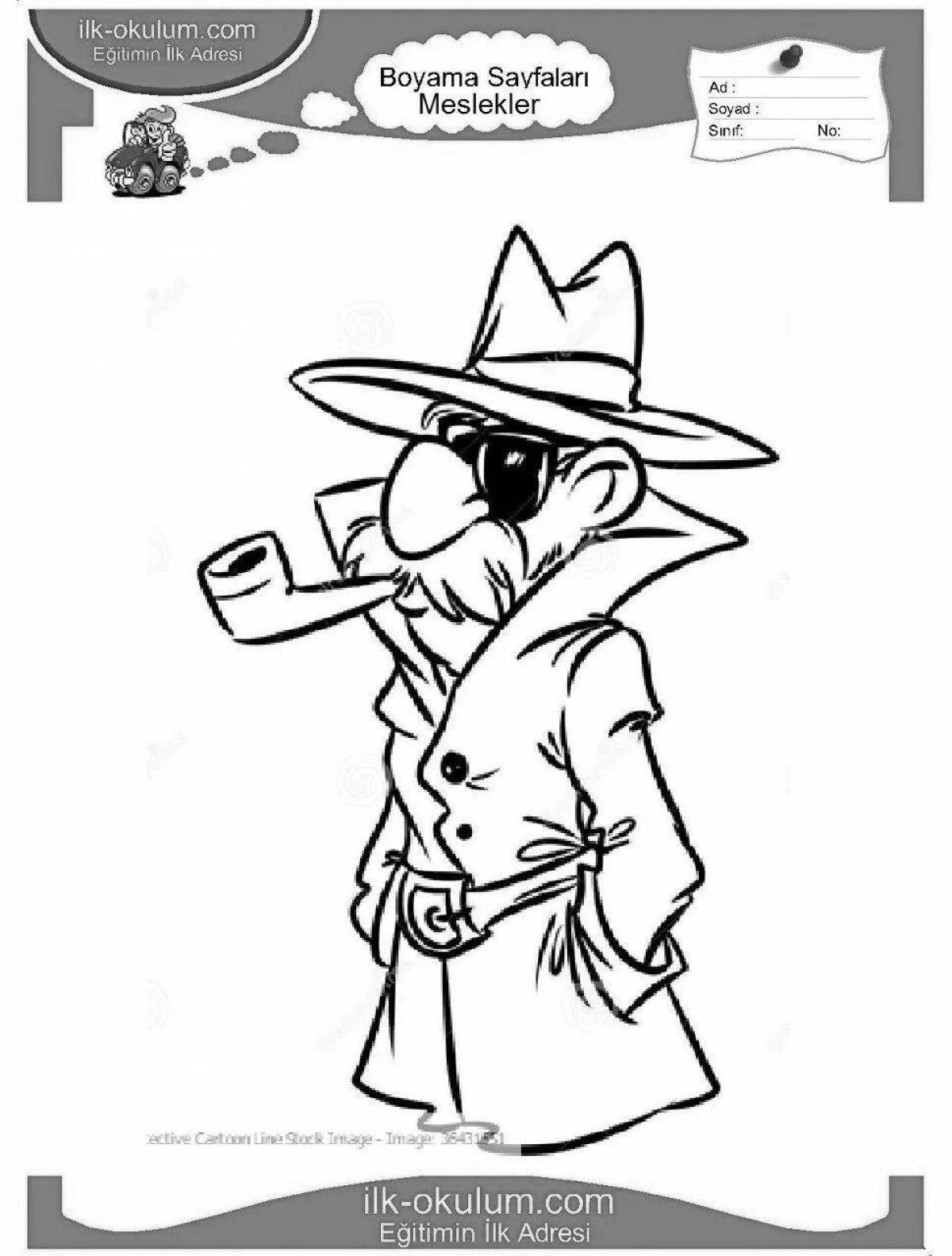 Mysterious detective coloring book