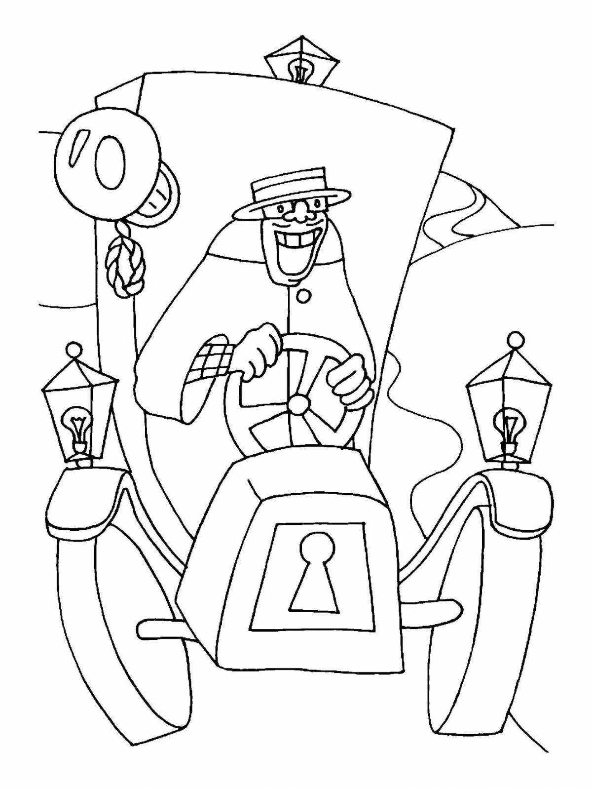 Quirky detective coloring book