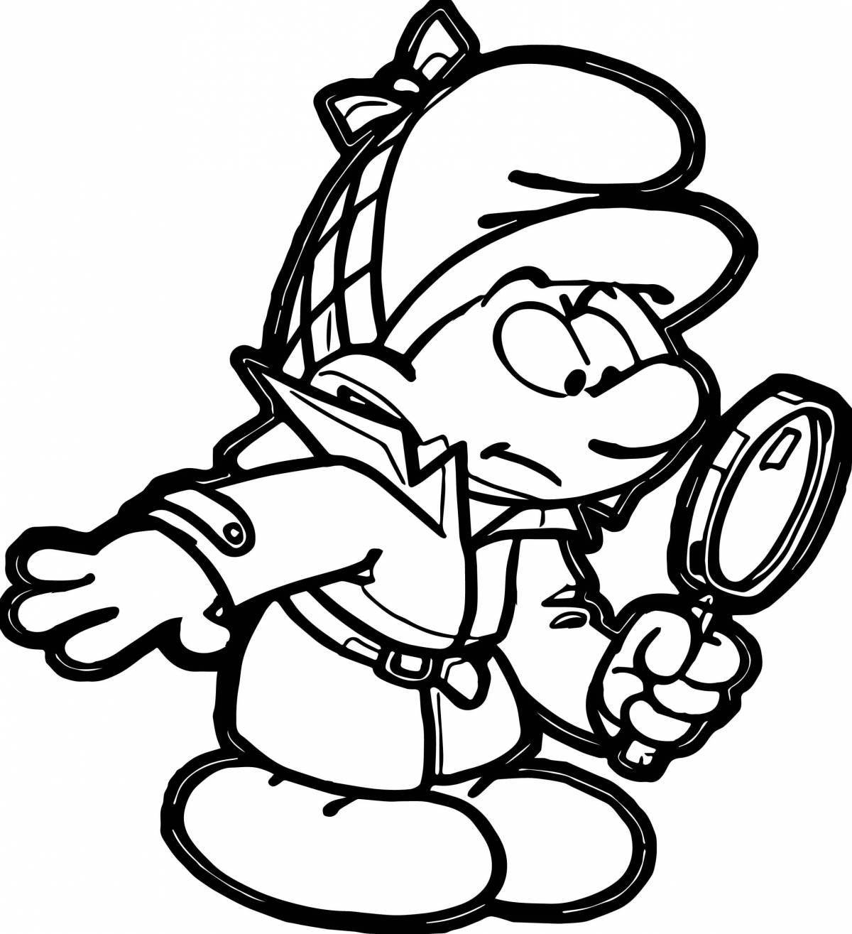 Quirky Detective Coloring Page