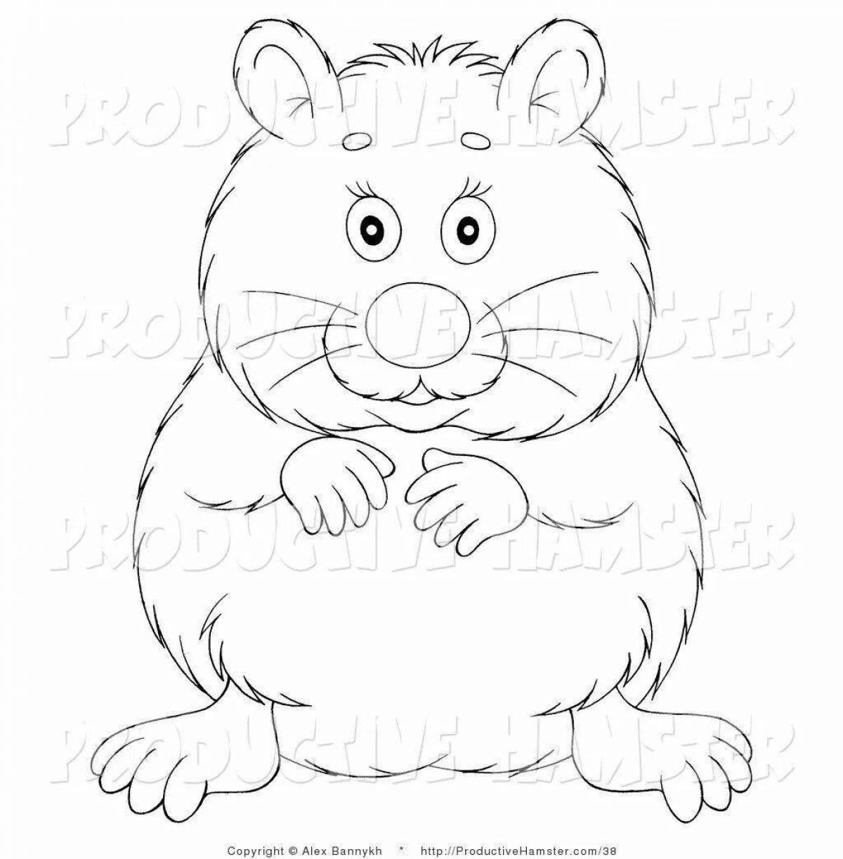 Adorable hamster coloring book for kids