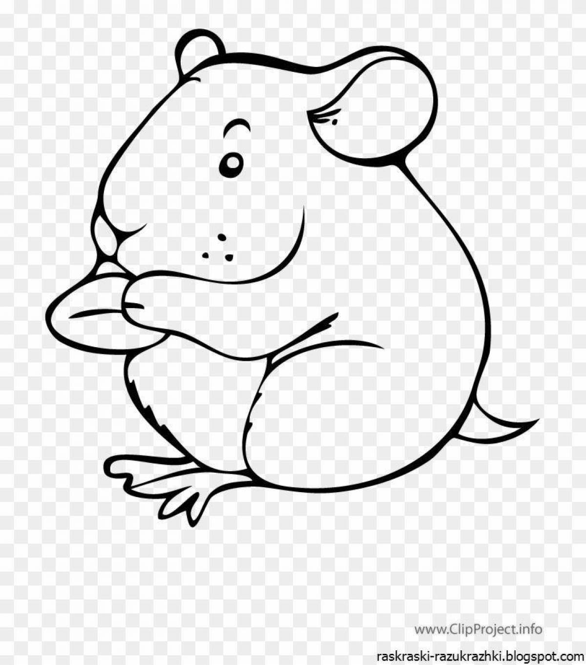Tiny hamster for coloring for toddlers