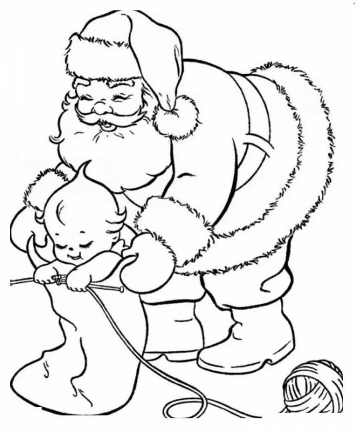 Jolly santa claus coloring book for kids