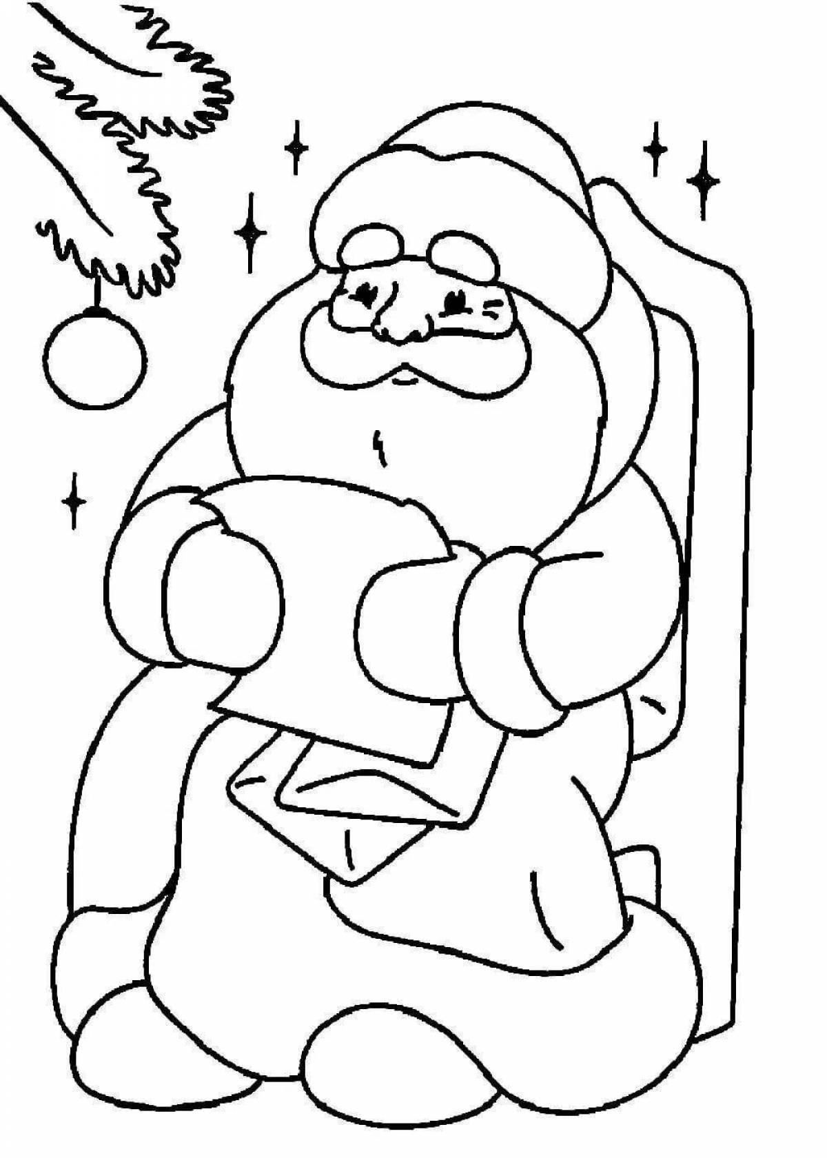 Santa claus bright coloring for kids