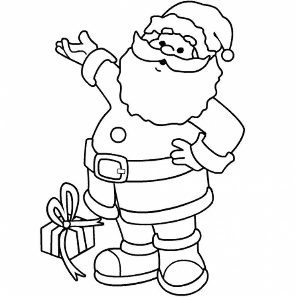 Playful coloring of santa claus for kids