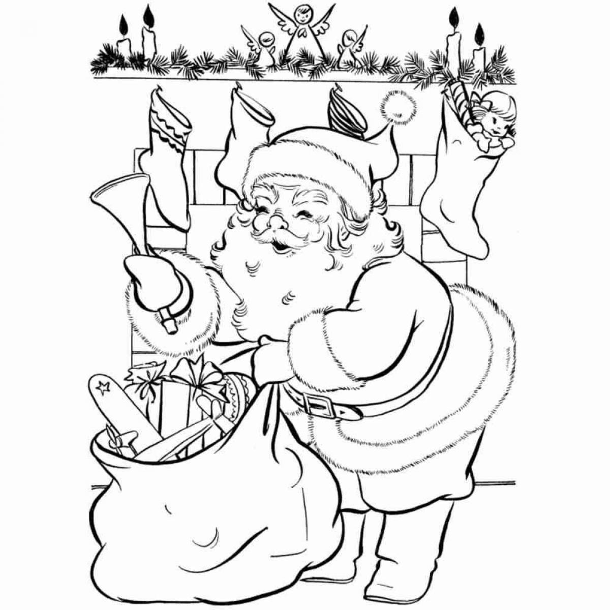 Charming santa claus coloring book for kids