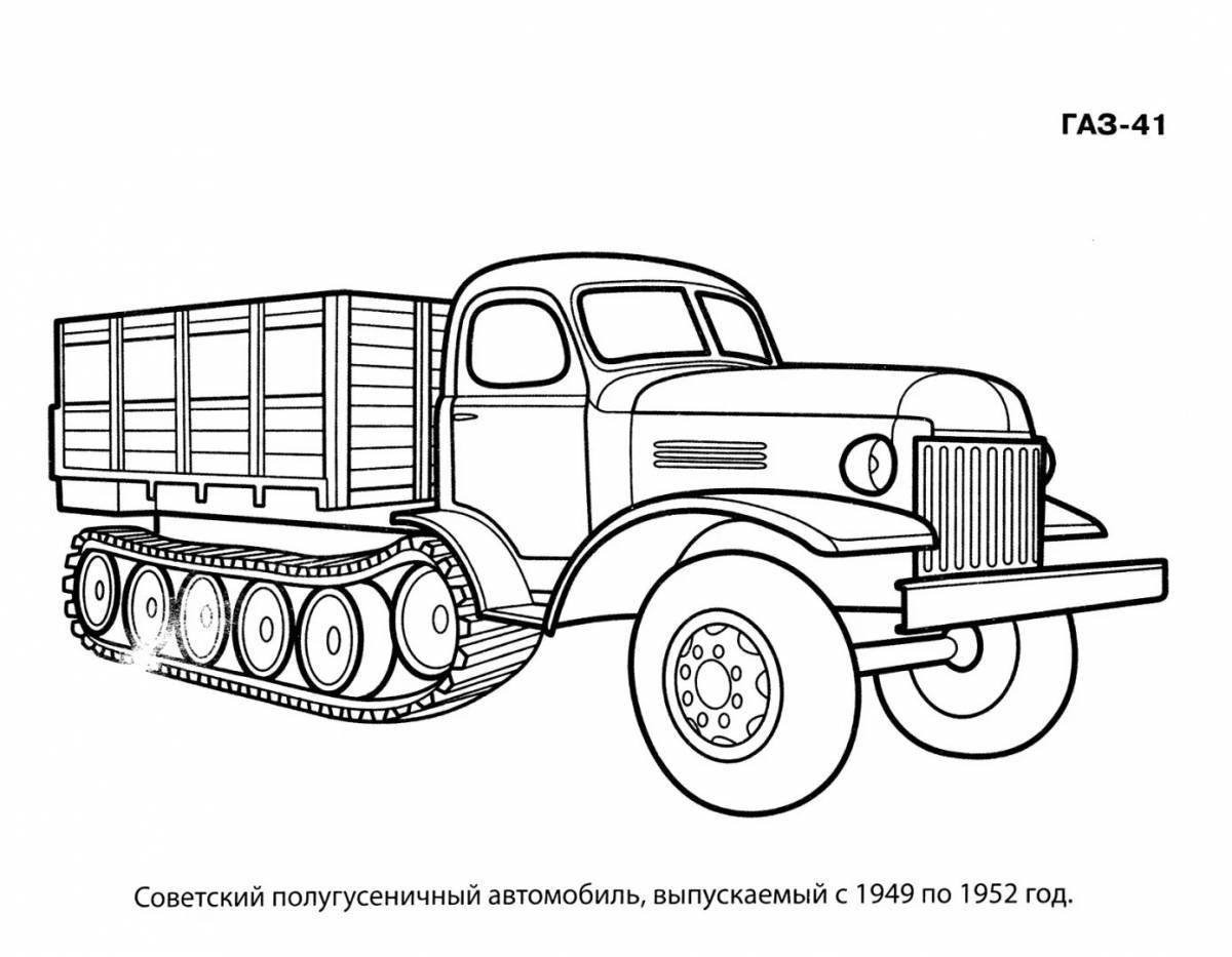 Vibrant truck coloring page for kids