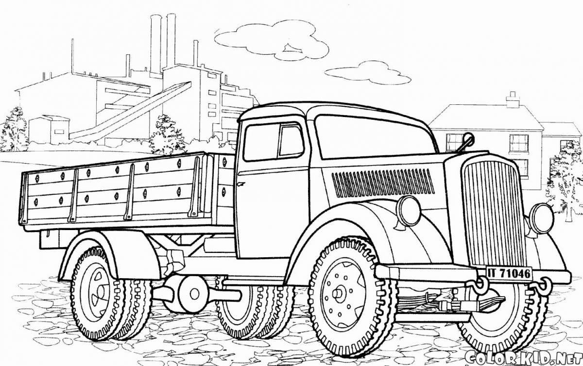 Funny truck coloring book for kids